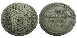 1 Grosso Папська держава (752-1870) Срібло Климент XIII (1693 -1769)