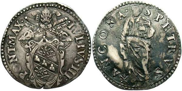1 Guilio Папская область (752-1870) Серебро Юлий III (1487- 1555)