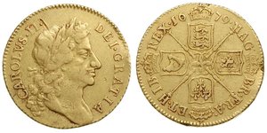 1 Guinea Kingdom of England (927-1649,1660-1707) Gold Charles II (1630-1685)