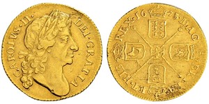 1 Guinea Kingdom of England (927-1649,1660-1707) Gold Charles II (1630-1685)