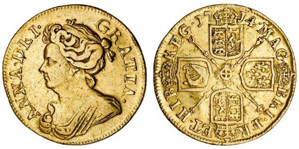 1 Guinea Kingdom of England (927-1649,1660-1707) Gold Anne, Queen of Great Britain (1665-1714)