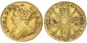 1 Guinea Reino de Inglaterra (927-1649,1660-1707) Oro Ana de Gran Bretaña(1665-1714)