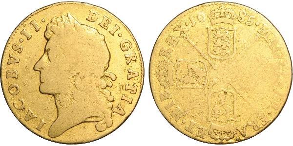 1 Guinea Reino de Inglaterra (927-1649,1660-1707) Oro Jacobo II (1633-1701)