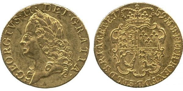 1 Guinea 大不列顛王國 (1707 - 1800) 金 乔治二世 (大不列颠) (1683 - 1760)