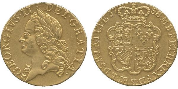 1 Guinea 大不列顛王國 (1707 - 1800) 金 乔治二世 (大不列颠) (1683 - 1760)