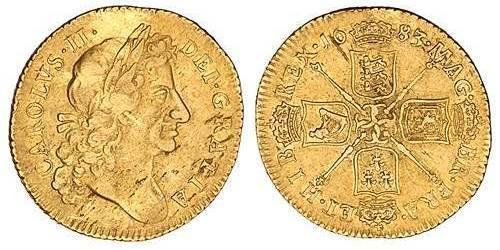 1 Guinea 英格兰王国 金 查理二世 (英格兰) (1630 - 1685)