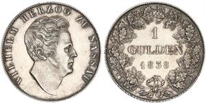 1 Gulden Duché de Nassau (1806 - 1866) Argent Guillaume de Nassau (1792-1839)