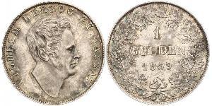 1 Gulden Duché de Nassau (1806 - 1866) Argent Guillaume de Nassau (1792-1839)