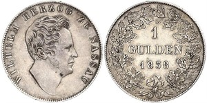 1 Gulden Duché de Nassau (1806 - 1866) Argent Guillaume de Nassau (1792-1839)