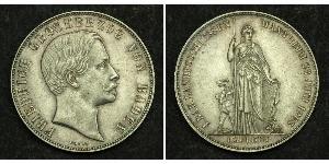 1 Gulden Grand-duché de Bade (1806-1918) Argent Frédéric Ier de Bade (1826-1907) (1826 - 1907)