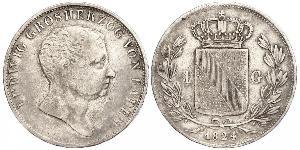 1 Gulden Grand-duché de Bade (1806-1918) Argent Louis Ier de Bade(1763 - 1830)