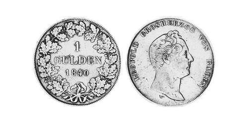 1 Gulden Grand-duché de Bade (1806-1918) Argent 