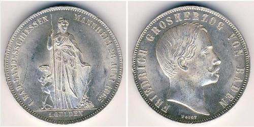 1 Gulden Grand-duché de Bade (1806-1918) Argent 