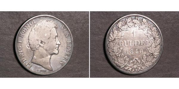 1 Gulden Royaume de Bavière (1806 - 1918) Argent Louis Ier de Bavière(1786 – 1868)