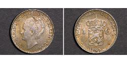 1 Gulden Royaume des Pays-Bas (1815 - ) Argent Wilhelmine (reine des Pays-Bas)(1880 - 1962)