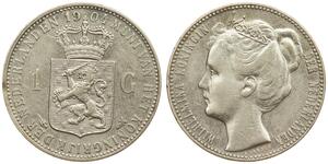 1 Gulden Royaume des Pays-Bas (1815 - ) Argent Wilhelmine (reine des Pays-Bas)(1880 - 1962)