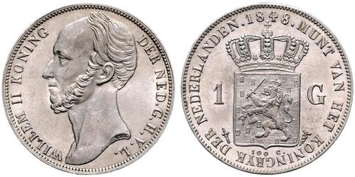 1 Gulden Royaume des Pays-Bas (1815 - ) Argent Guillaume II des Pays-Bas (1792 - 1849)