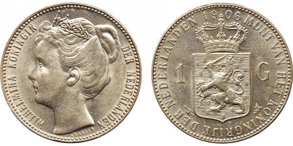 1 Gulden Royaume des Pays-Bas (1815 - ) Argent Wilhelmine (reine des Pays-Bas)(1880 - 1962)