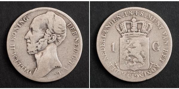 1 Gulden Royaume des Pays-Bas (1815 - ) Argent Guillaume II des Pays-Bas (1792 - 1849)