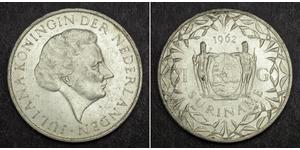 1 Gulden Suriname Argent Juliana of the Netherlands (1909 – 2004)