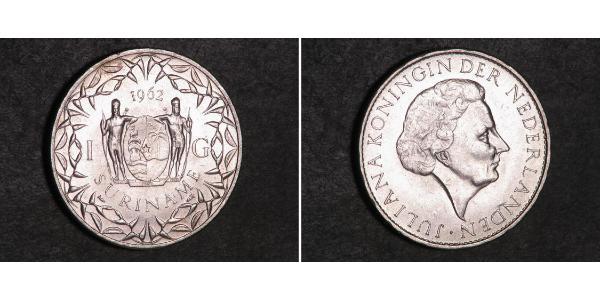 1 Gulden Suriname Argent Juliana of the Netherlands (1909 – 2004)