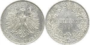 1 Gulden Ville libre de Francfort Argent 