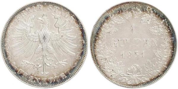 1 Gulden Ville libre de Francfort Argent 