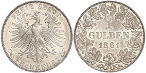 1 Gulden Città libera di Francoforte Argento 