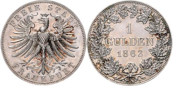 1 Gulden Città libera di Francoforte Argento 