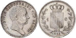 1 Gulden Grand Duchy of Baden (1806-1918) Argento Luigi I di Baden(1763 - 1830)