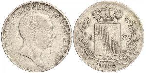 1 Gulden Grand Duchy of Baden (1806-1918) Argento Luigi I di Baden(1763 - 1830)