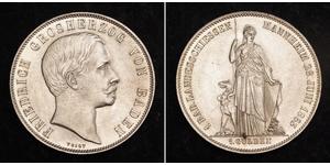 1 Gulden Grand Duchy of Baden (1806-1918) Argento Federico I di Baden (1826 - 1907)