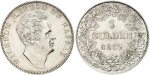 1 Gulden Nassau (stato) (1806 - 1866) Argento Guglielmo di Nassau