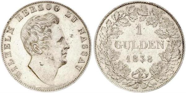 1 Gulden Nassau (stato) (1806 - 1866) Argento Guglielmo di Nassau