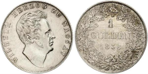 1 Gulden Nassau (stato) (1806 - 1866) Argento Guglielmo di Nassau