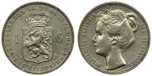 1 Gulden Regno dei Paesi Bassi (1815 - ) Argento Guglielmina dei Paesi Bassi(1880 - 1962)