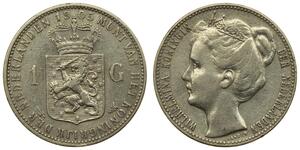1 Gulden Regno dei Paesi Bassi (1815 - ) Argento Guglielmina dei Paesi Bassi(1880 - 1962)