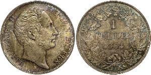 1 Gulden Regno di Baviera (1806 - 1918) Argento Massimiliano II di Baviera(1811 - 1864)