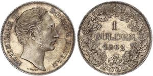 1 Gulden Regno di Baviera (1806 - 1918) Argento Massimiliano II di Baviera(1811 - 1864)