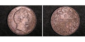 1 Gulden Regno di Baviera (1806 - 1918) Argento Ludovico I di Baviera (re)(1786 – 1868)