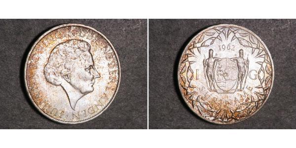 1 Gulden Suriname Argento Juliana of the Netherlands (1909 – 2004)