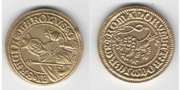 1 Gulden Böhmen Gold Karl IV, Römisch-deutscher Kaiser (1316-1378)