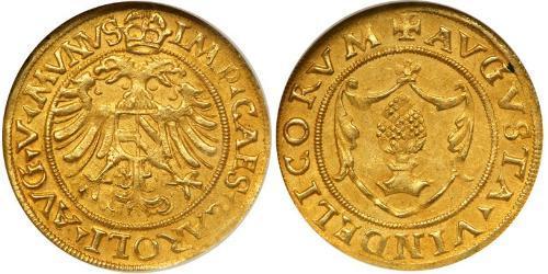 1 Gulden Heiliges Römisches Reich (962-1806) / Augsburg (1276 - 1803) Gold Karl V, Römisch-deutscher Kaiser (1500-1558)