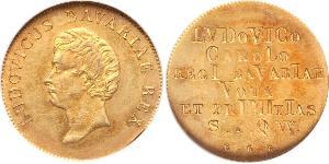 1 Gulden Königreich Bayern (1806 - 1918) Gold Ludwig I. (Bayern)(1786 – 1868)