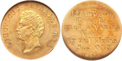 1 Gulden Königreich Bayern (1806 - 1918) Gold Ludwig I. (Bayern)(1786 – 1868)