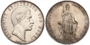 1 Gulden Gran Ducado de Baden (1806-1918) Plata Federico I de Baden (1826 - 1907)