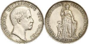 1 Gulden Gran Ducado de Baden (1806-1918) Plata Federico I de Baden (1826 - 1907)