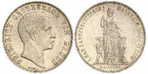 1 Gulden Gran Ducado de Baden (1806-1918) Plata Federico I de Baden (1826 - 1907)