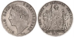 1 Gulden Reino de Wurtemberg (1806-1918) Plata Guillermo I de Wurtemberg