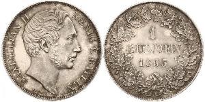 1 Gulden Reino de Baviera (1806 - 1918) Plata Maximiliano II de Baviera(1811 - 1864)